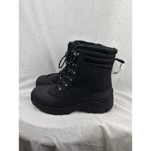 All in Motion Mens Waterproof Winter Boots Black Faux Fur Lined Size 11 NEW